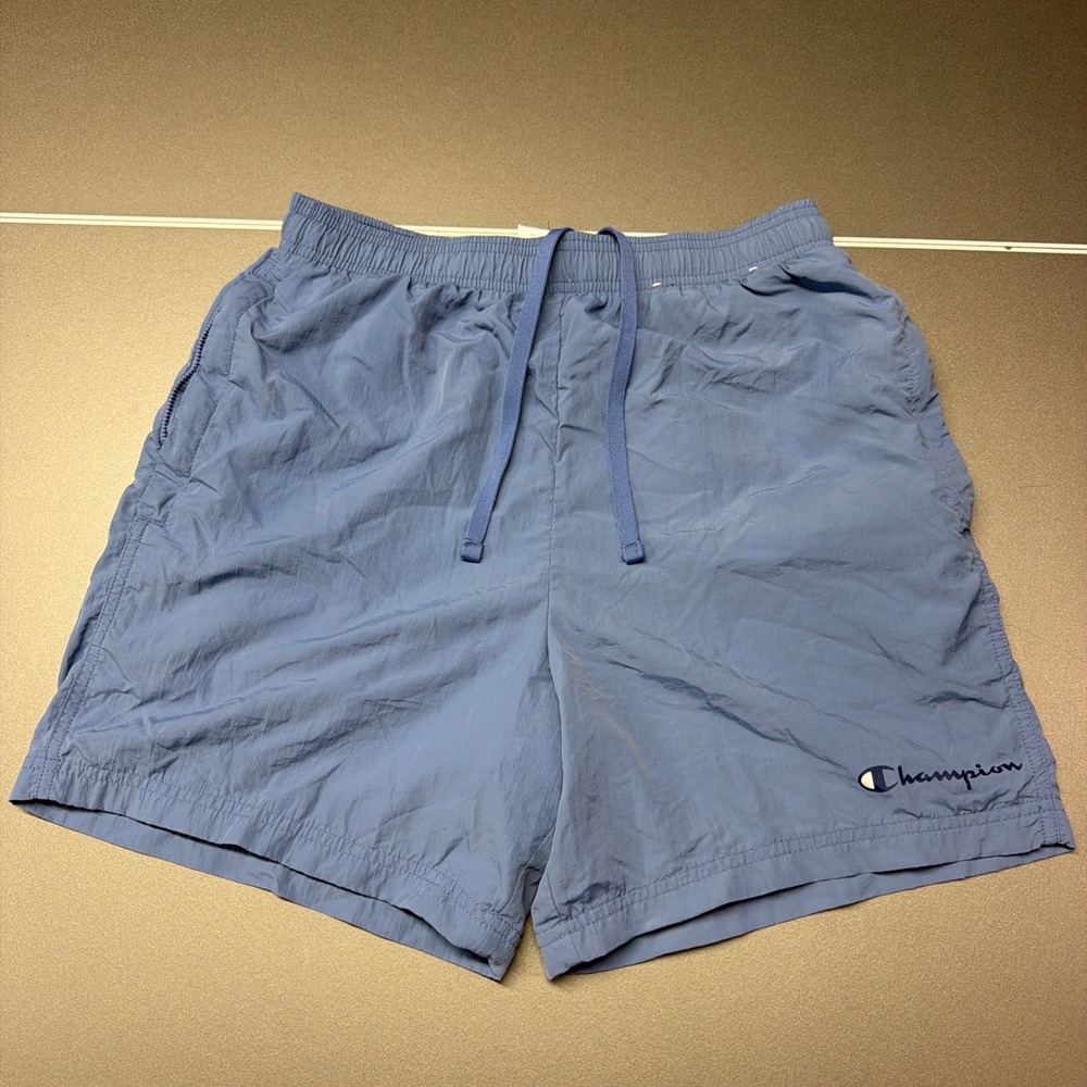 Champion Men's Small Nylon Zip Pockets Shorts in Blue Jazz